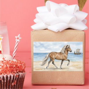 Fjara Icelandic Horse watercolor on the Beach Sticker