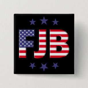 FJB anti Biden pro Trump American flag 2 Inch Square Button