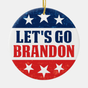FJB Lets Go Brandon funny anti joe Biden Ceramic O Ornament
