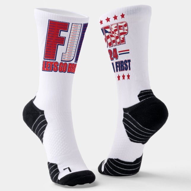 FJB Lets Go Brandon Socks (Angled)