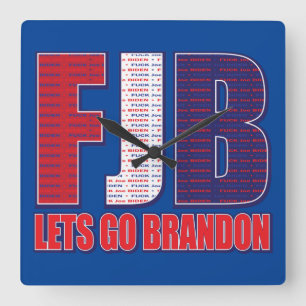 FJB Lets Go Brandon Square Wall Clock