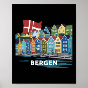 Fjord Bergen Norway Costume Fjords Of Norway Harbo Poster