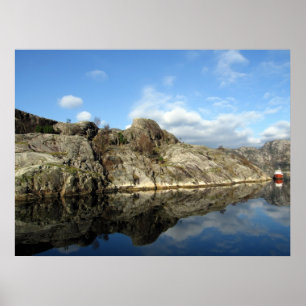 Fjord Reflections 1 Poster