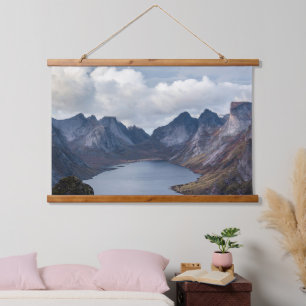 Fjord Reflections – Majestic Mountain Calm Hanging Tapestry