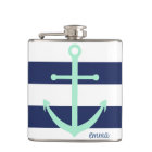 Flacon Ancre bleu marine et monogramme de menthe