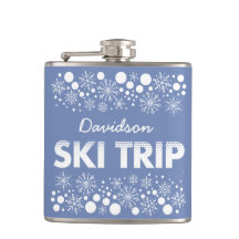 Flacon bleu de voyage de ski de flocon de neige