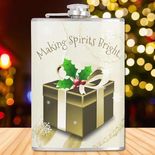 Flacon cadeau de Noël en or (Gold Christmas Gift Flask)