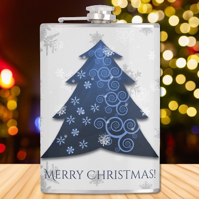 Flacon d'arbre de Noël Festif Bleu (Blue Festive Christmas Tree Flask)