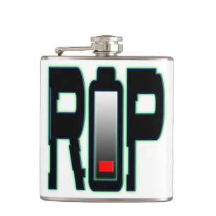 Flacon de batterie RIP enveloppé de vinyle