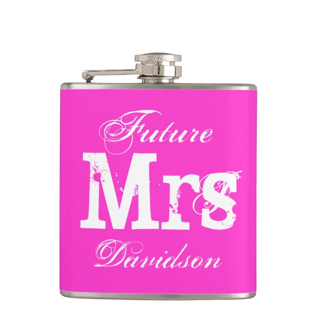 Flacon de boisson mariage rose personnalisée pour  (Devant)