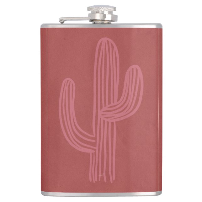 Flacon de cactus Abstrait rouge simple (Devant)
