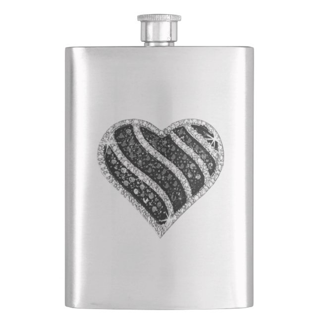 Flacon de coeur en diamant noir (devant)