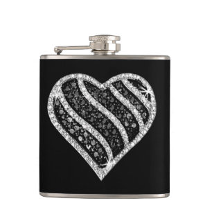 Flacon de coeur en diamant noir