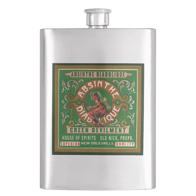 Flacon de hanche d'acier inoxydable d'absinthe (devant)