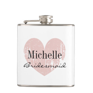 Flacon de hanche de coeur de corail personnalisé p