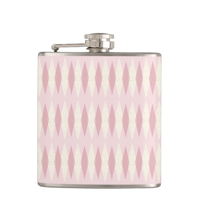 Flacon de Jacquard rose moderne du milieu du siècl (Devant)