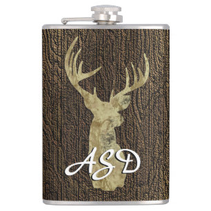 Flacon de monogramme de chasse de cerf de canard r