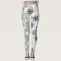 Flacon de neige gris blanc motif leggings Noël