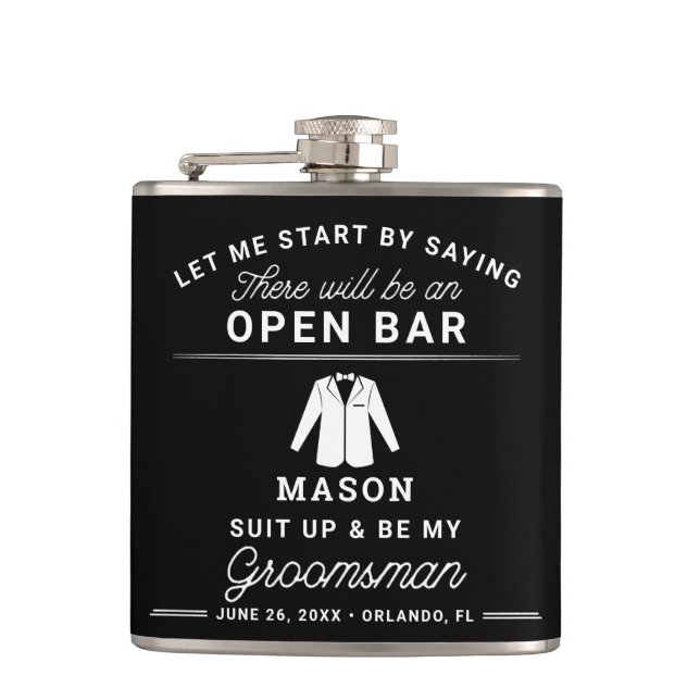 Flacon de proposition Groomsmen - Confort amusant  (Devant)