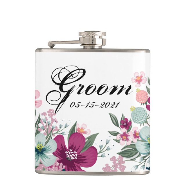 Flacon de Whiskey de chambre Fleurs tropicales sur (Devant)