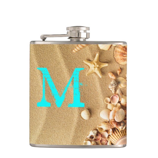 Flacon de whisky de monogramme de sable Hawaii Sea (Devant)