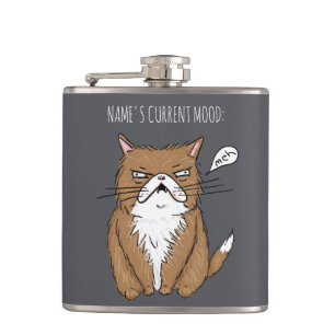 Flacon drôle de gris de chat de Meh d'humeur