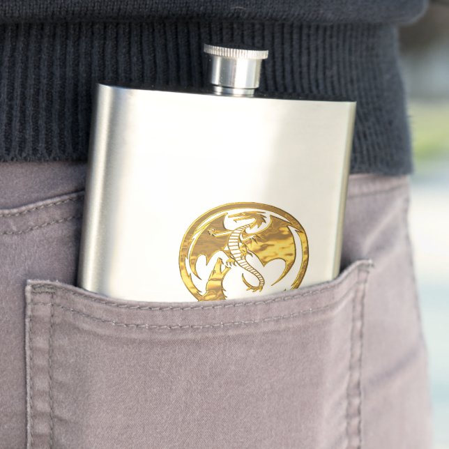 Flacon en acier inoxydable Wolf & Dragon (En situation)