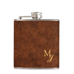 Flacon en faux cuir marron Monogram