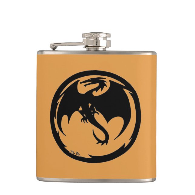 Flacon en peau de peau de peau de dragon noir (Devant)