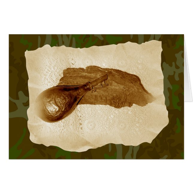 Flacon en poudre en cuir antique (Devant horizontal)