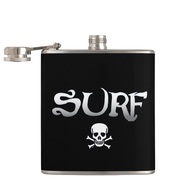 Flacon enveloppé noir surf et crâne (Ouvert)