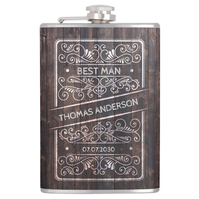Flacon Mariage rustique - Best Man Gift (Devant)