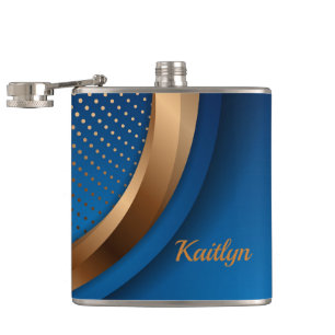 Flacon moderne bleu et or enveloppé de vinyle pour
