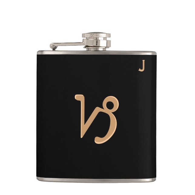 Flacon monogramme noir - Zodiac - Capricorne (Devant)