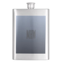 Flacon monogramme personnalisé Gradient gris bleu