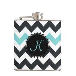 Flacon noir de monogramme de Chevron d'Aqua