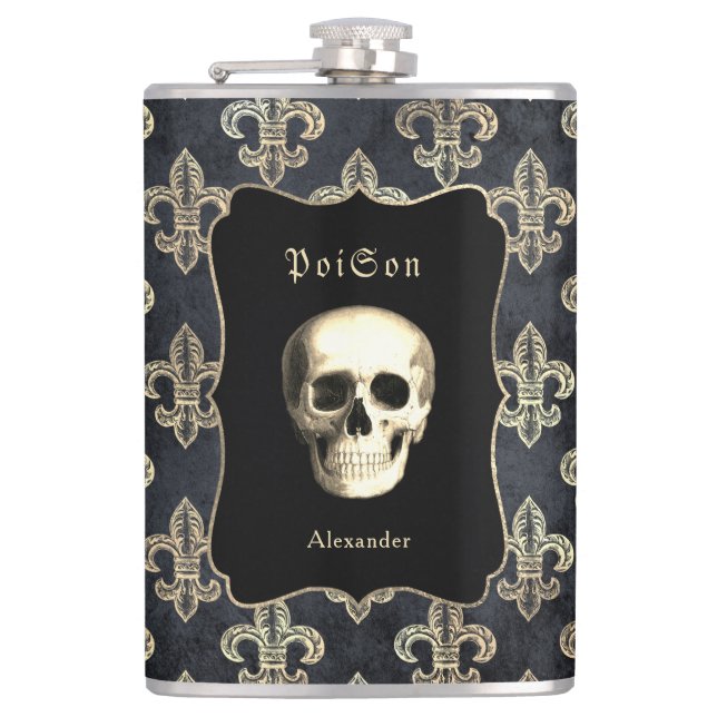Flacon personnalisé Gold Black Skull (Devant)