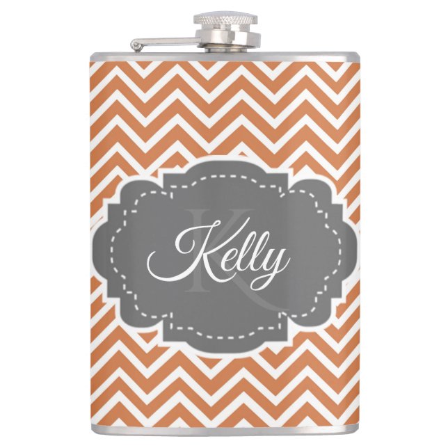 Flacon personnalisé Orange Chevron (Devant)