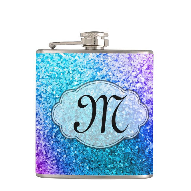Flacon rose Girly de whiskey de monogramme de (Devant)
