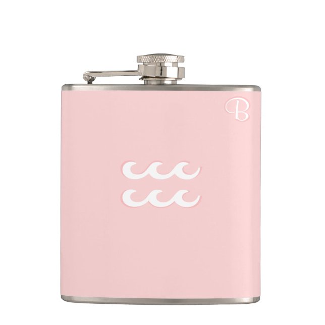 Flacon rose monogramme - Zodiac - Aquarius (Devant)