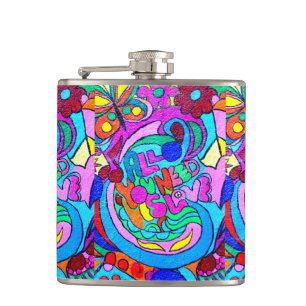 flacon super sauvage d'amour de paix de couleurs