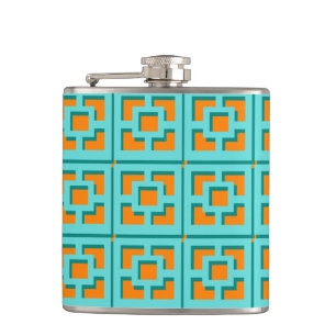 Flacon turquoise et vinyle orange rétro