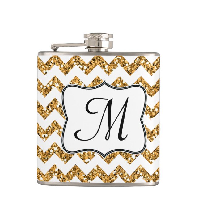 Flacon Whiskey Chevron Monogram Parties scintillan (Devant)