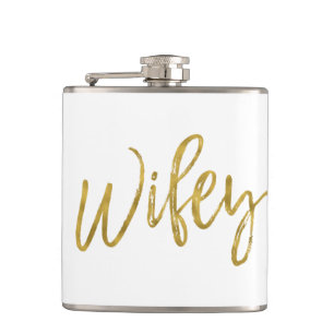 Flacon Wifey avec typographie à huile d'or