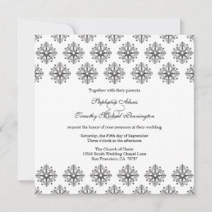 Flacons de neige noirs + blancs invitation de mari