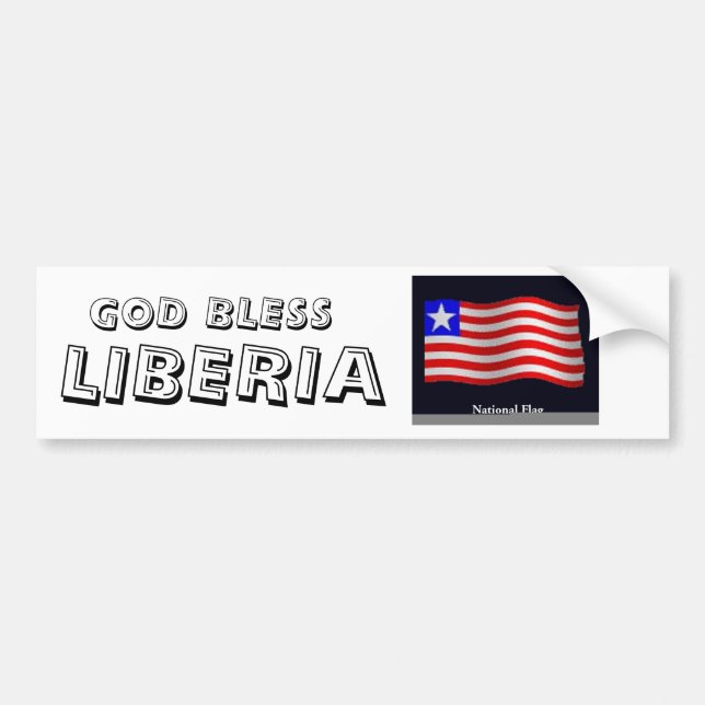 flag3, LIBERIA, GOD BLESS Bumper Sticker (Front)