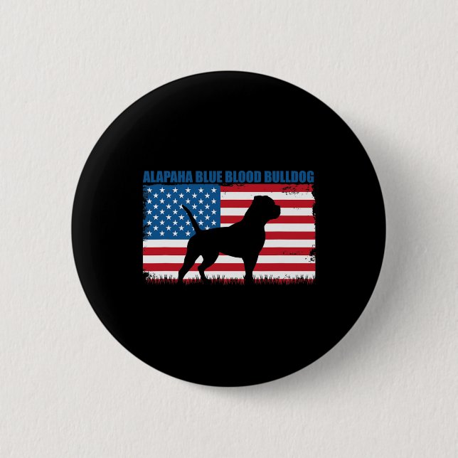 Flag Alapaha Blue Blood Bulldog  2 Inch Round Button (Front)