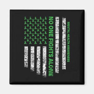 Flag Alone Mental Health Awareness No One Fights  Magnet