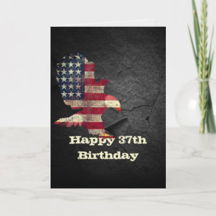 Flag and Bald Eagle for 37th Birthday  Card