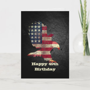 Flag and Bald Eagle for 49th Birthday  Card